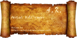 Antal Kármen névjegykártya